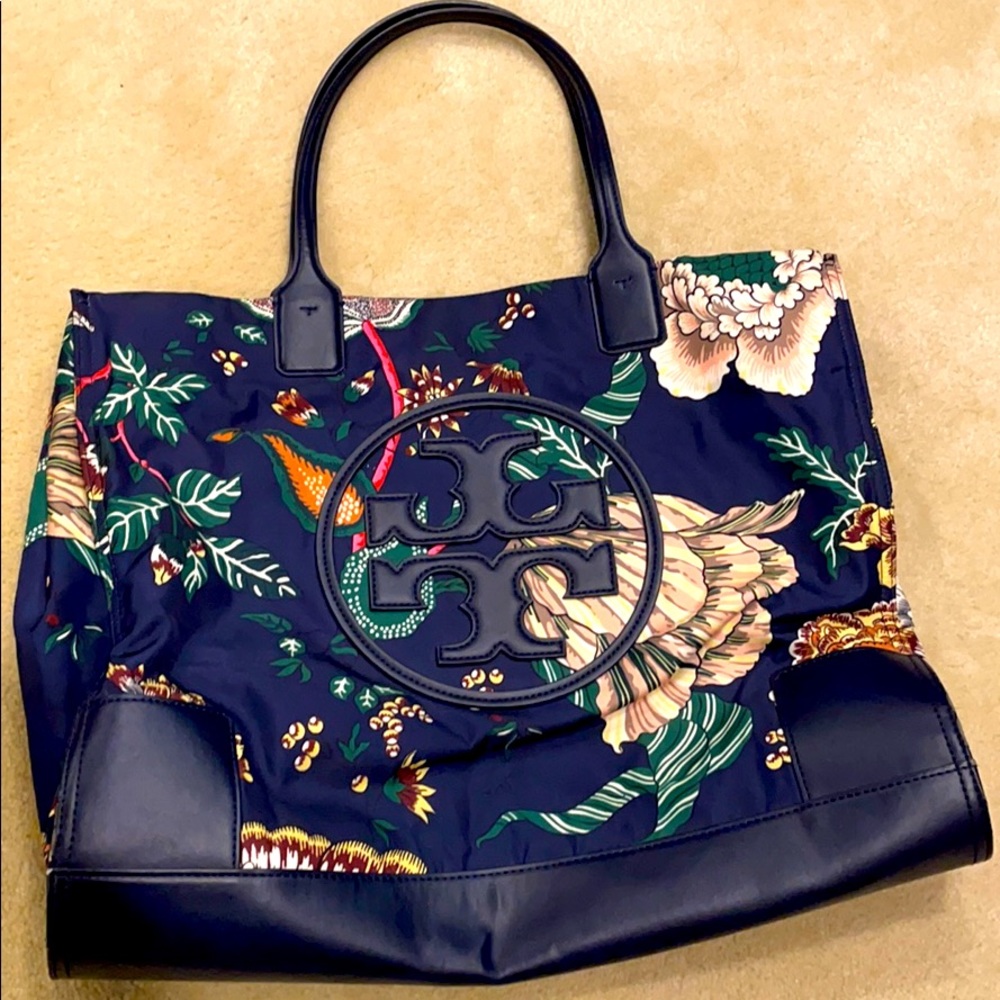 Tory Burch Ella Tote - Navy Happy Times